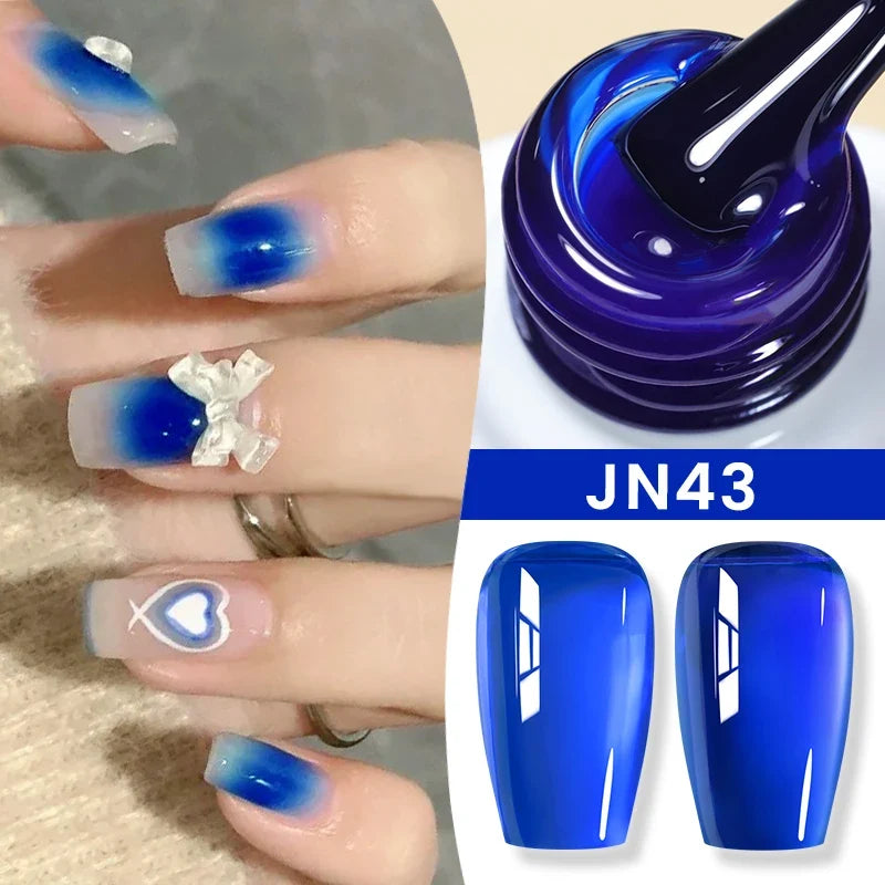 BORN PRETTY Jelly Nude Gel Nail Polish 10ml Light Pink Peach Translucent Color UV Light Cure Gel Varnish Nail Art DIY at Home Blushimmer