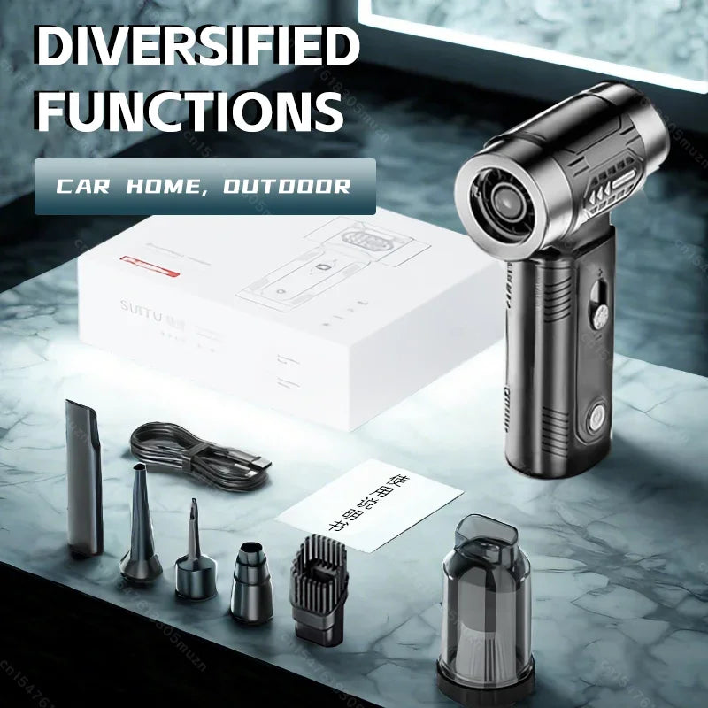 Air Blower Wireless Car Vacuum Turbofan Dryer Mini TurboJetFan Brushless Motor Handheld Duct Fan Portable Charging CleaningDryer Noventix