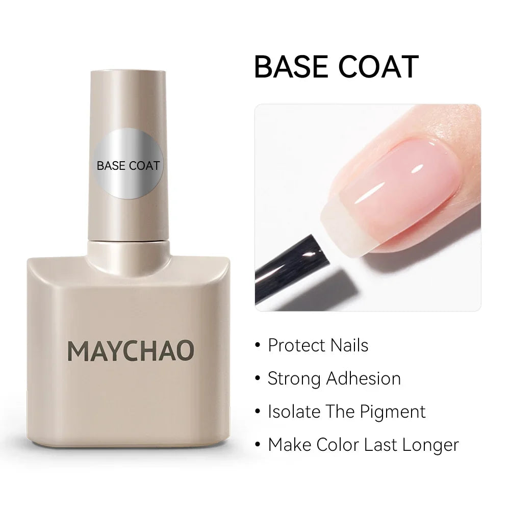 MAYCHAO 12ml Jelly Gel Nail Polish Semi Permanent Top Coat Soak Off UV LED Gel Art Nail Varnish Manicure Long Lasting Nail Gel Blushimmer
