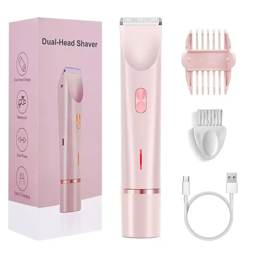 2025 Waterproof Rechargeable Electric Shaver Mini Women Bikini Trimmer Body Hair Remover Mini Double Headed Electric Epilator Noventix