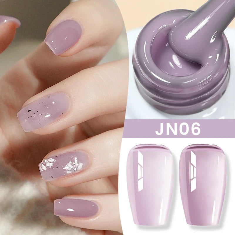 BORN PRETTY Jelly Nude Gel Nail Polish 10ml Light Pink Peach Translucent Color UV Light Cure Gel Varnish Nail Art DIY at Home Blushimmer
