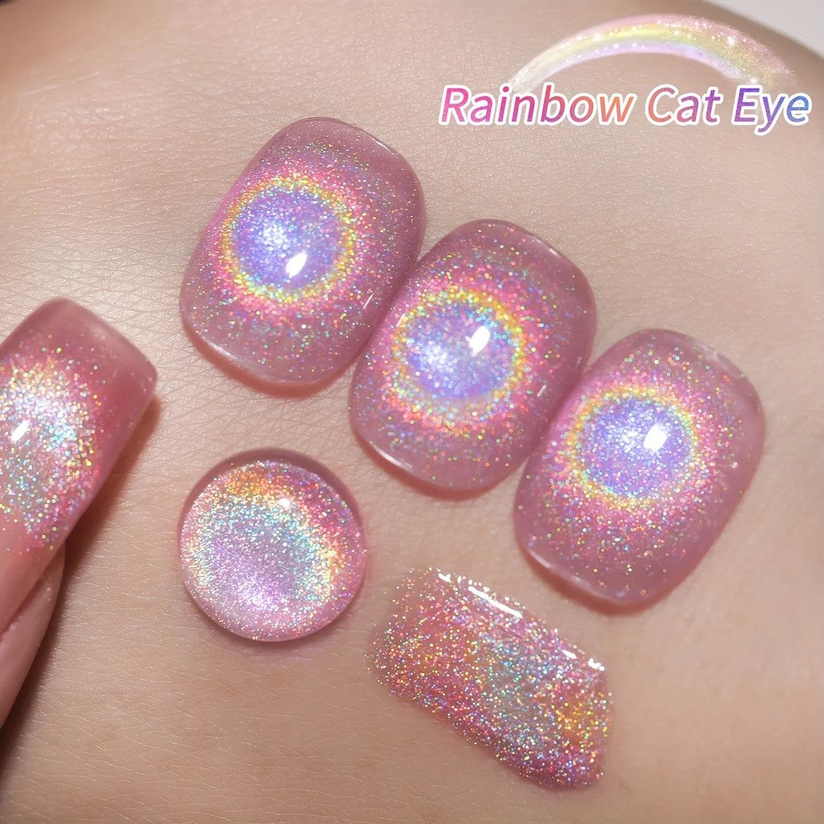 15Ml Rainbow Cat's Eye gel nail polish, UV LED curing, long-acting fast drying nail art gel - ideal gift for women For Spring Blushimmer