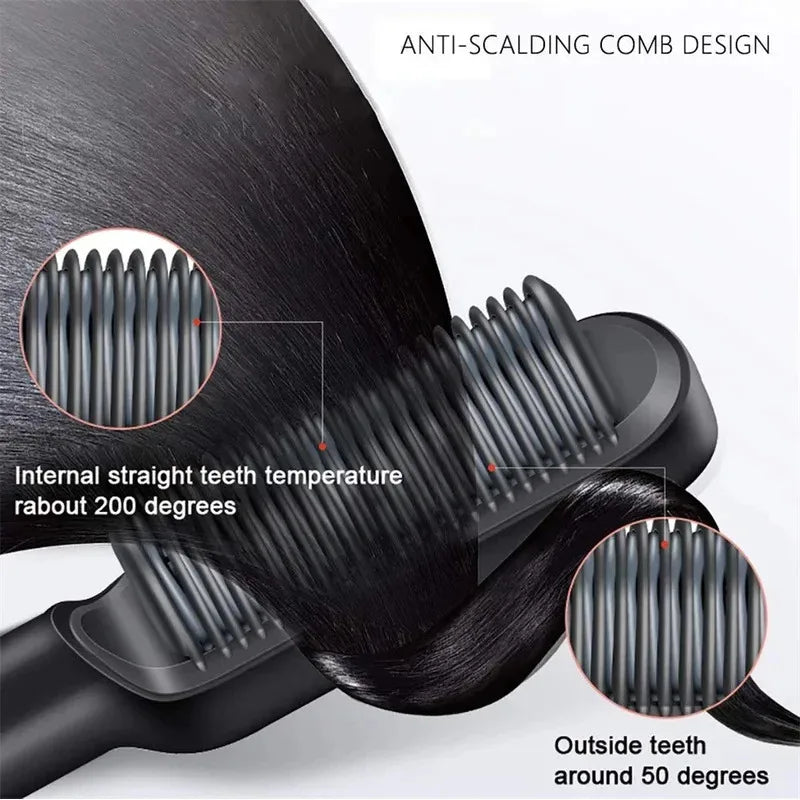 Hair Straightener Professional Quick Heated Electric Hot Comb Hair Straightener Personal Care Multifunctional Hairstyle Brush Noventix