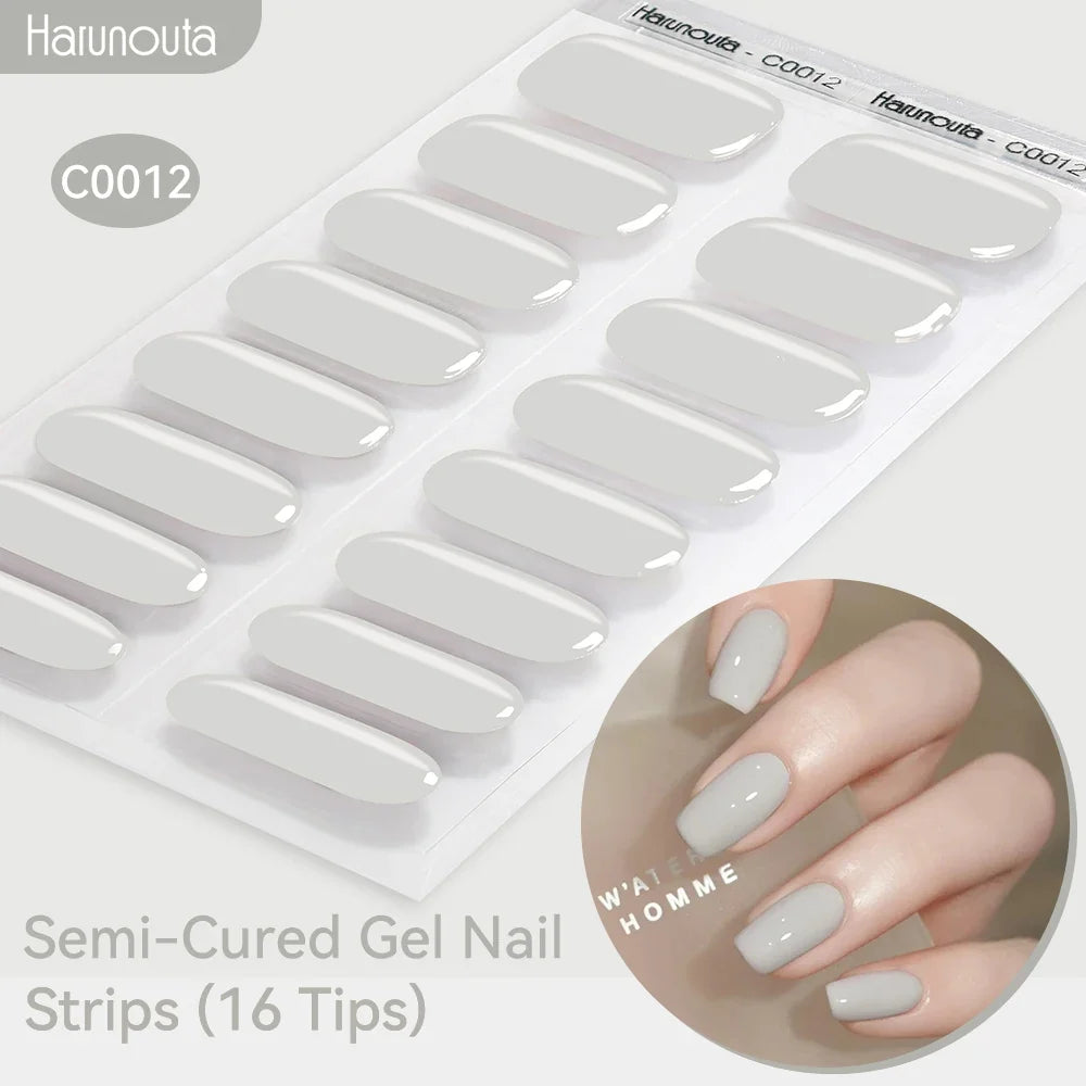 Gradient Auroras Semi Cured Gel Nail Strips Sparkly Shinning DIY Gel Polish Stickers for Nails Works with UV/LED Nail Lamps Blushimmer
