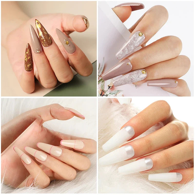 Nail Polish Kit Acrylic Nail Kit Poly Nail Gel Set With Nail Lamp Nails Extension Glitter Gel UV Building Gel Manicure Tools Set Blushimmer