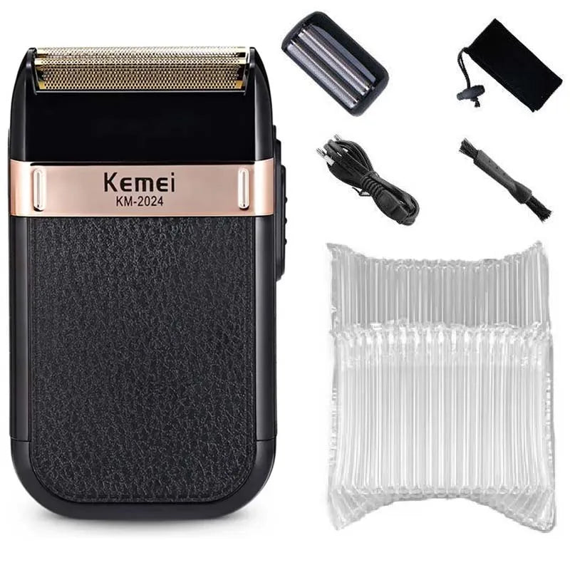 Kemei powerful rechargeable shaver for men foil electric shaver beard hair shaving head bald electric razor with extra mesh Noventix