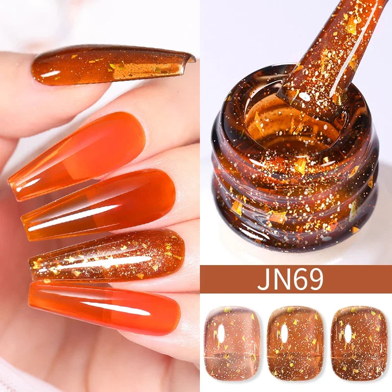 BORN PRETTY 10ml Blood Red Jelly Gel Nail Polish Halloween Nails Art Gel Polish Sheer Translucent Nail Gel for Winter Manicure Blushimmer