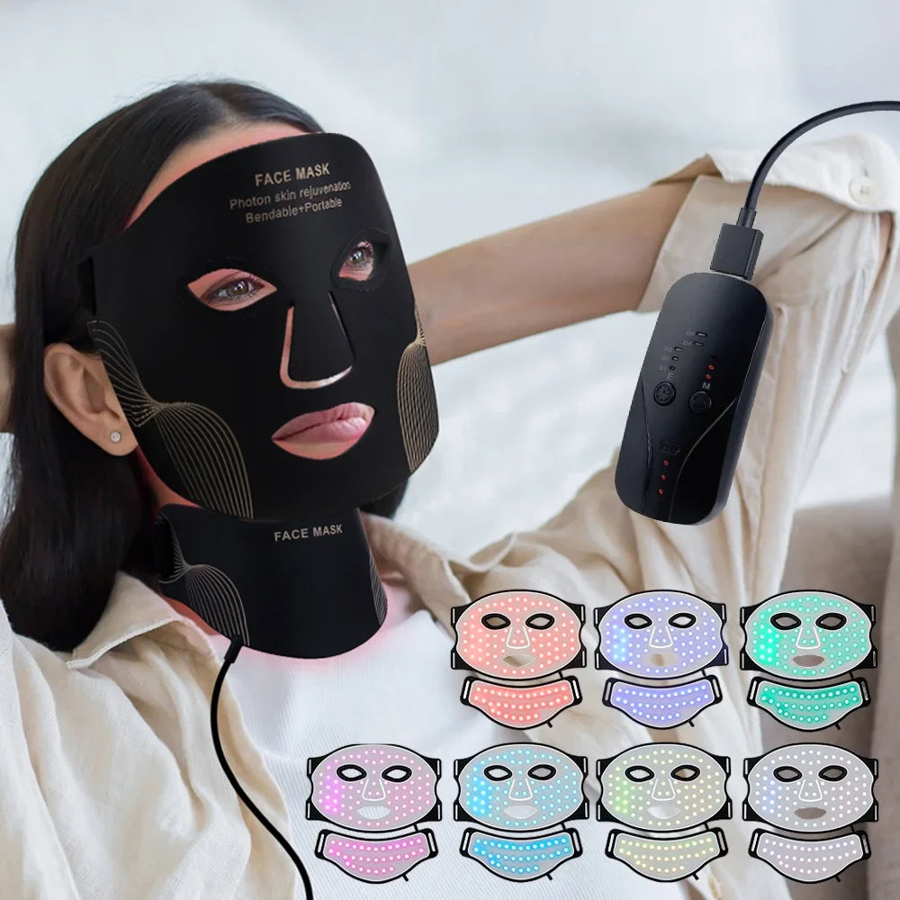 Iebilif Face Neck LED Mask With 7 LED Light Therapy S And B Enterprise