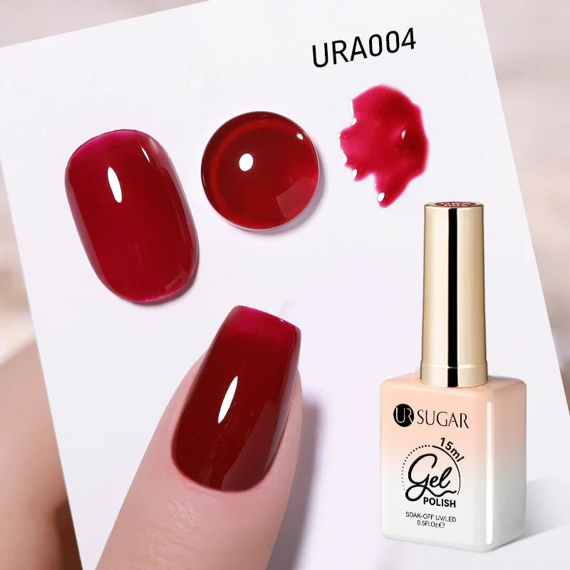 UR SUGAR 15ml Jelly Milky White Translucent Color Gel Polish Semi Permanent UV Gel Nail Art Soak Off Gel Varnish Latest Fashion Blushimmer