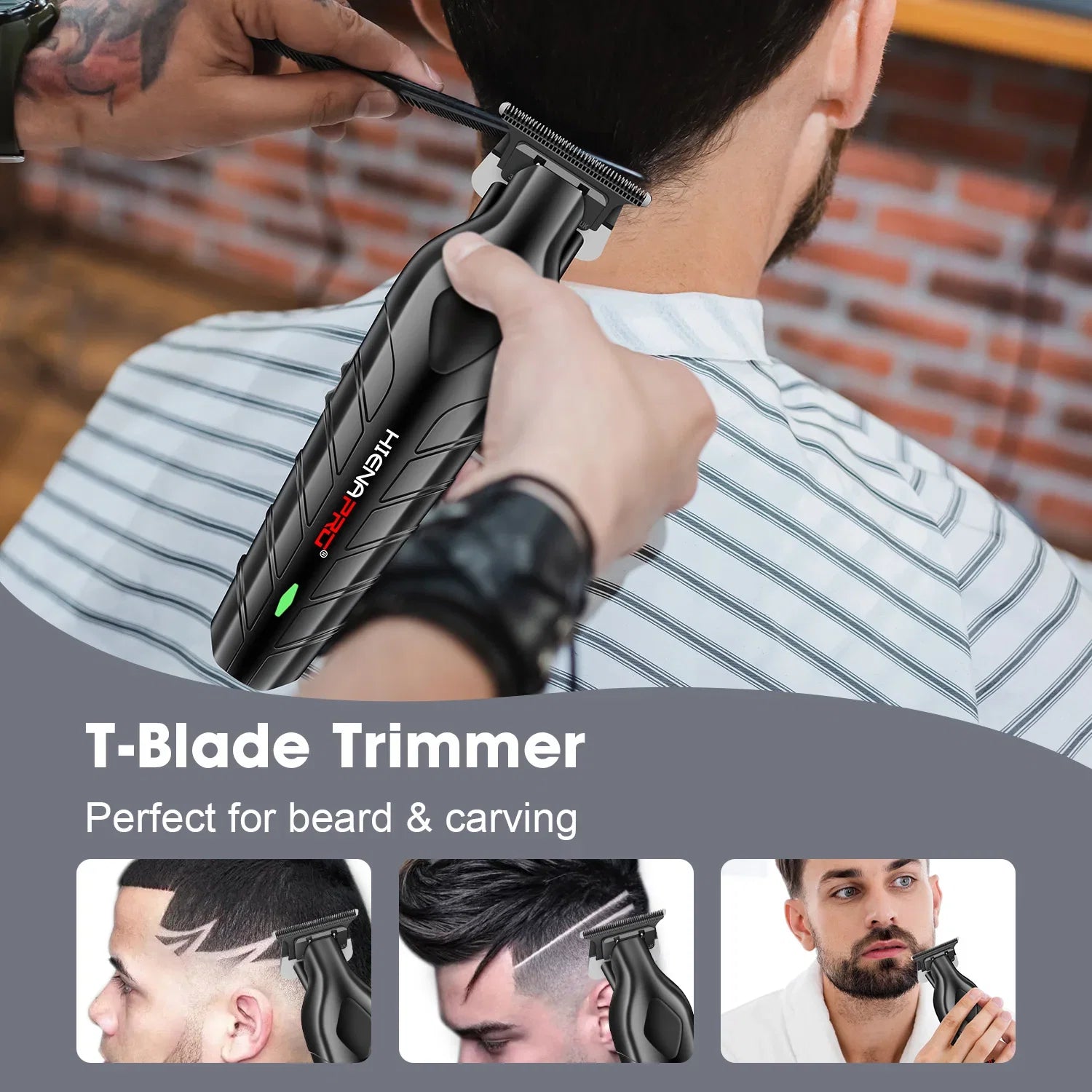 hiena Kemei Hair Trimmer Hair Clipper Professional Barber Trimmer Electric Shaver Hair Cutting Machine Rechargeable Trimmer Men Noventix