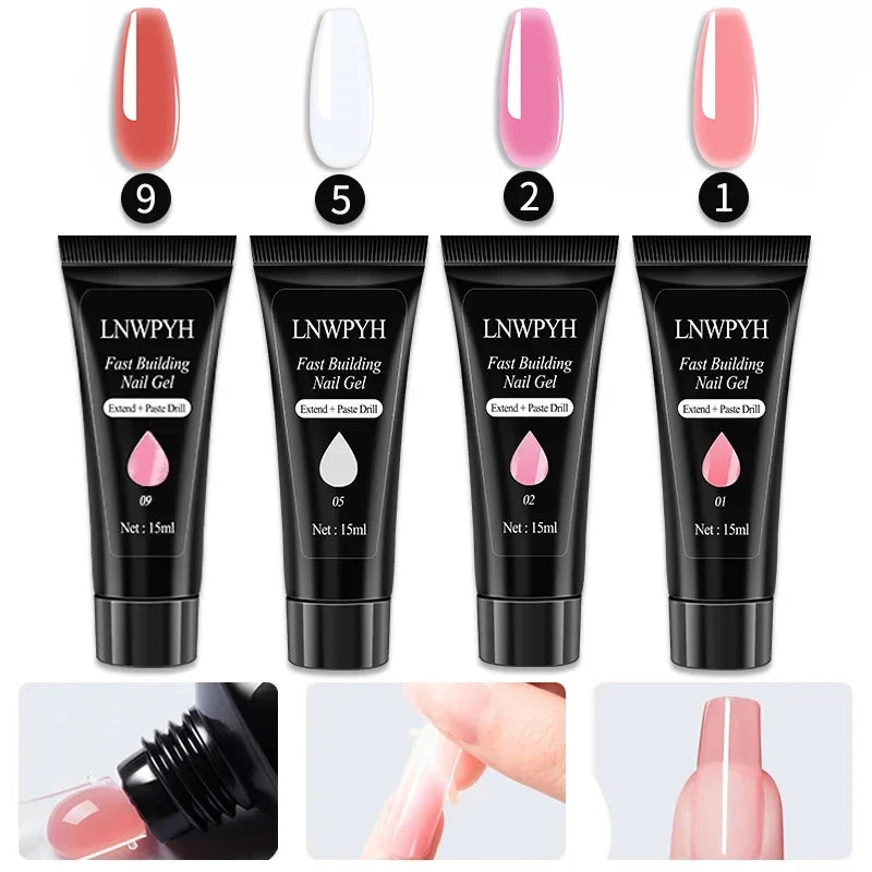 Gel Nail Polish Kit With UV Nail Lamp Electric Nail Drill Machine Soak OFF Gel Nail Kit Base&Top Coat Gel Polish Nail Tool Set Blushimmer