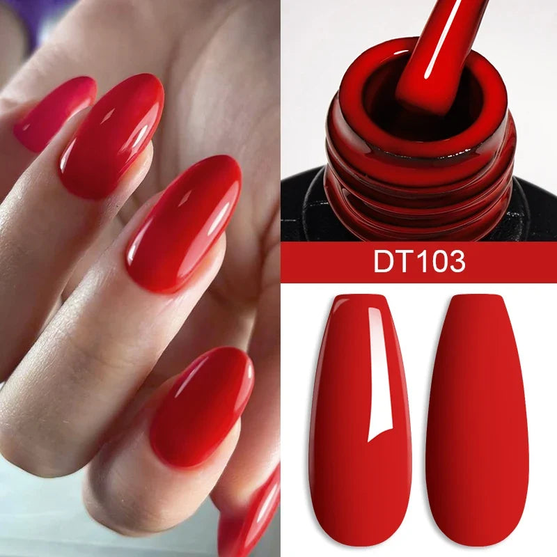 7ml Burgundy Crimson Nail Gel Polish, High Pigment, Non Streak, Long Lasting, UV LED Soak Off Nail Art Gel for Home Salon DIY Blushimmer