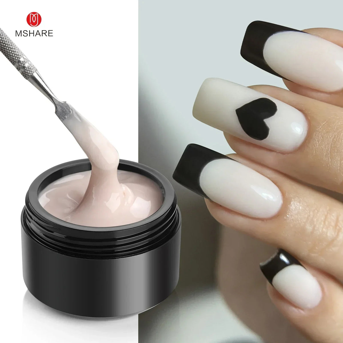MSHARE 50ml Natural Nails Gel Builder Nalil Tpo Free Self Leveling Gel for Nail Extension Construction Pink Shade UV Led Gel Blushimmer