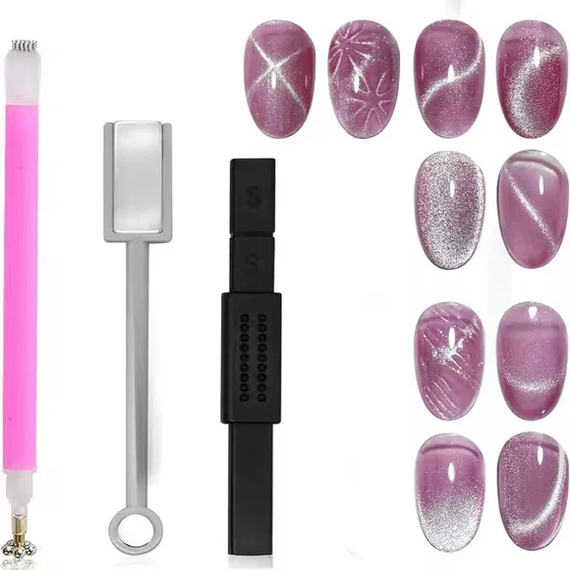 MAYCHAORomantic Galaxy Cat Eye Gel Nail Polish With Magnet Soak off UV Holographic Magnetic Rainbow Gel Polish for Nail Manicure Blushimmer