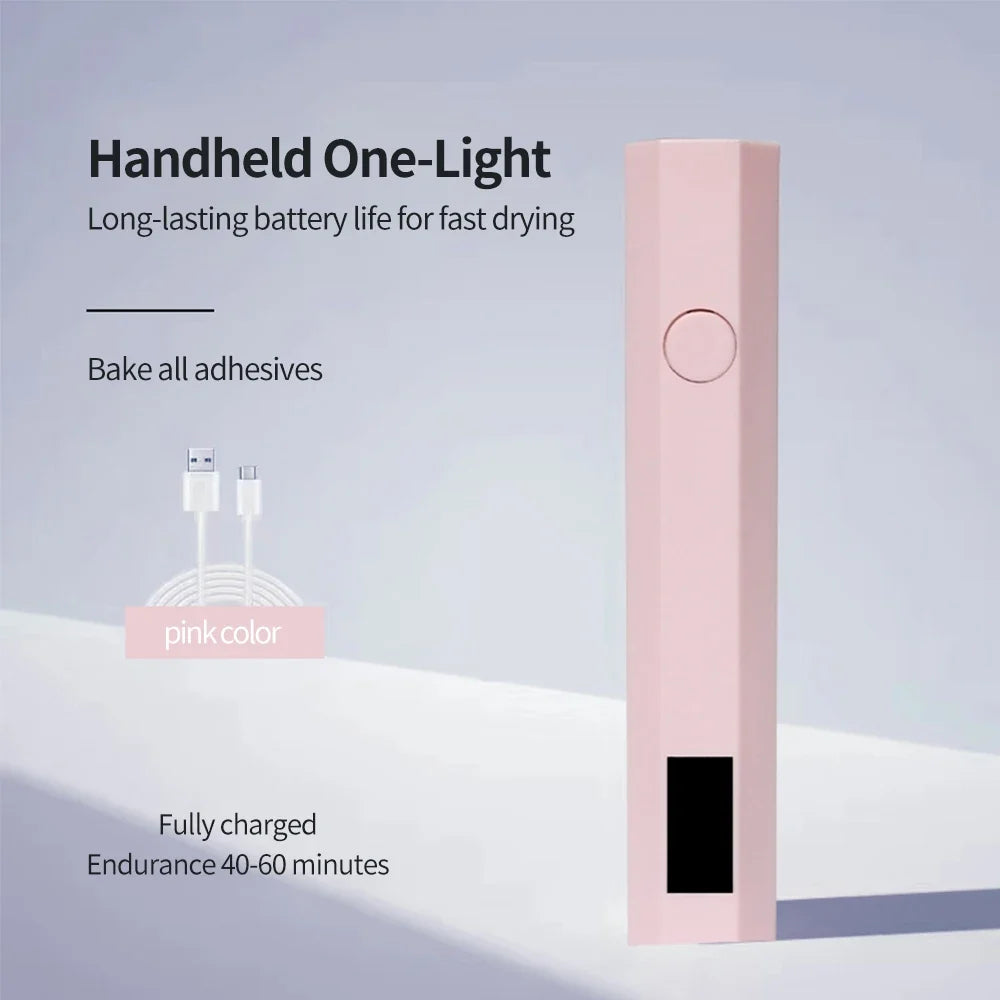 Convenient Handheld Nail Dryer Lamp UV/LED Nail Curing All Gel Polish Nail Art Tool Rechargeabl Nail Lamp Blushimmer