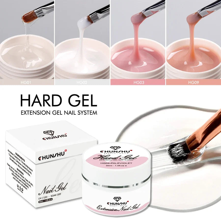 30ML Hard Gel For Nail Extension Milky White Builder Constructor Gel Self Leveling Reinforcement Nail Gels Camouflage Manicure Blushimmer