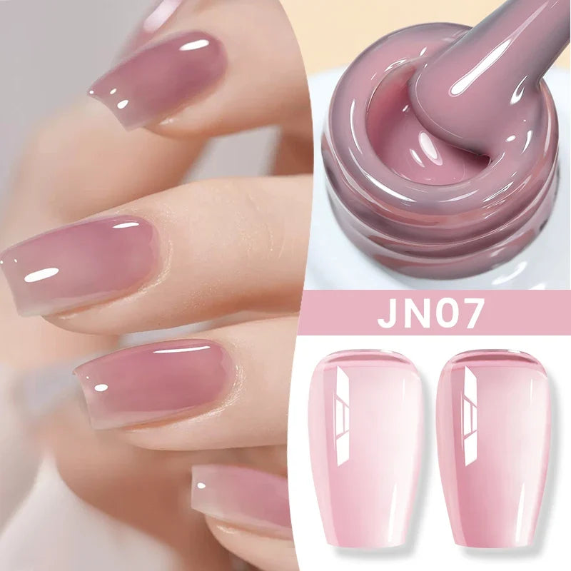 BORN PRETTY 83 Colors 10ml Jelly Nude Gel Nail Polish Autumn Amber Semi Transparent Manicure Soak off UV LED Nails Gel Varnish Blushimmer