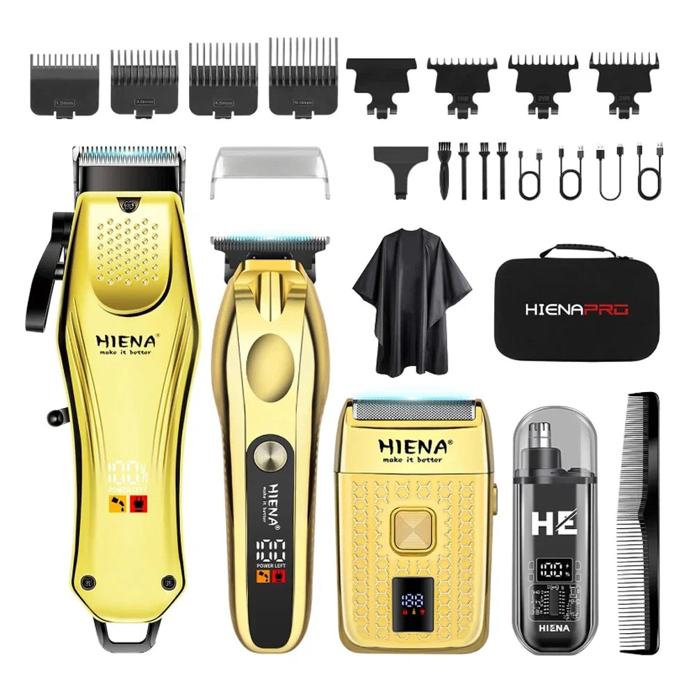Hair Clippers for Men Professional Cordless Barber Clipper T-Blade Beard/Hair Trimmer Set Electric Razor Foil Shaver Nose Tr Noventix