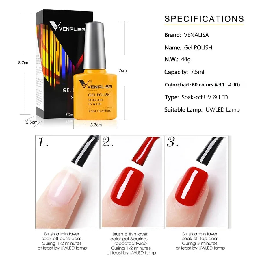 Luxury Color Nail Gel Venalisa Gel Nail Polish Lacquer Soak Off UV LED Long Lasting Nail Gel Varnish Good Price Super Gel Polish Blushimmer