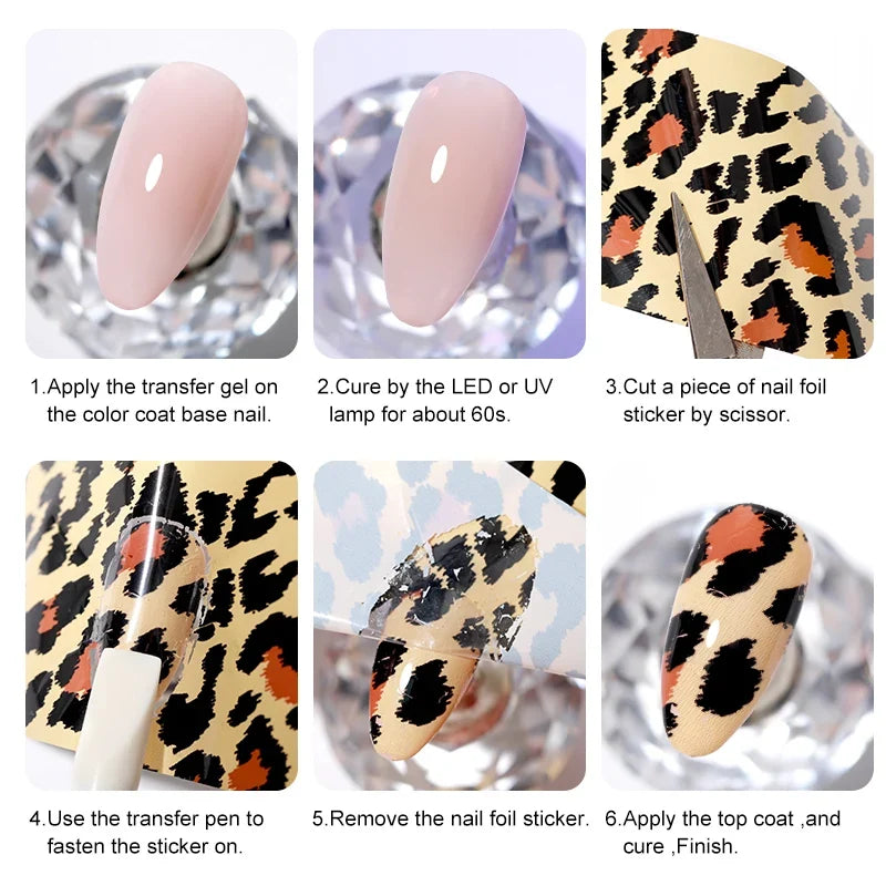 AS 15ml Transfer Foil Gel Nail Polish Soak Off Led Uv Gel Varnish Fast Dry Star Sticker Glue Stamp Gel Blushimmer