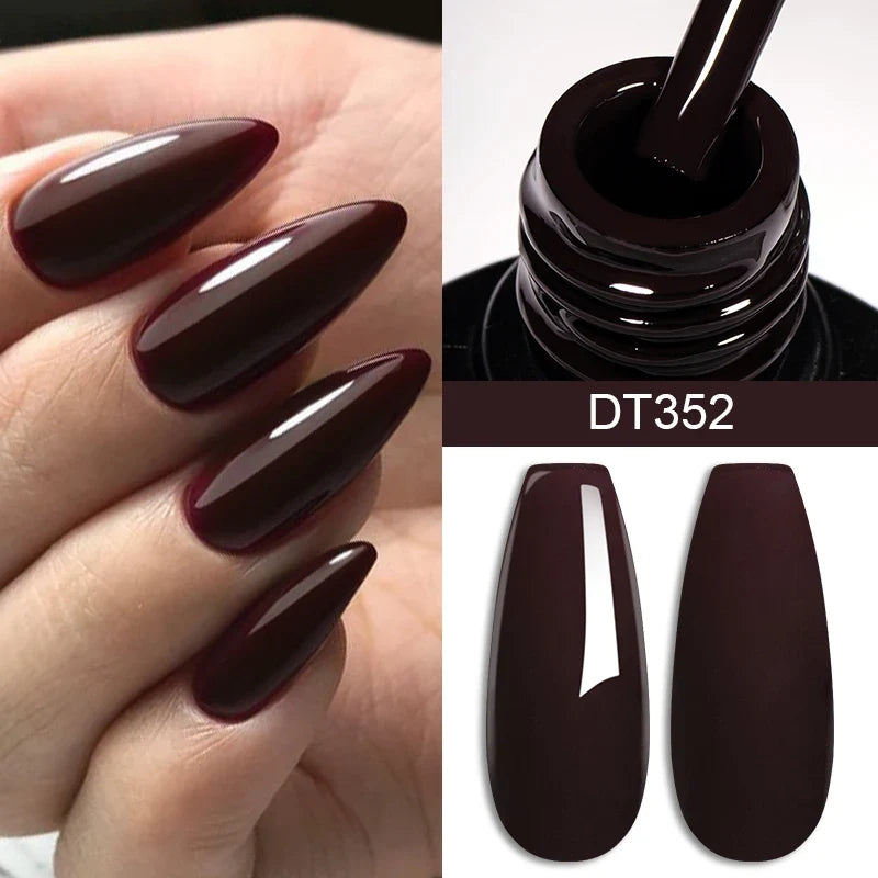 7ml Burgundy Crimson Nail Gel Polish, High Pigment, Non Streak, Long Lasting, UV LED Soak Off Nail Art Gel for Home Salon DIY Blushimmer