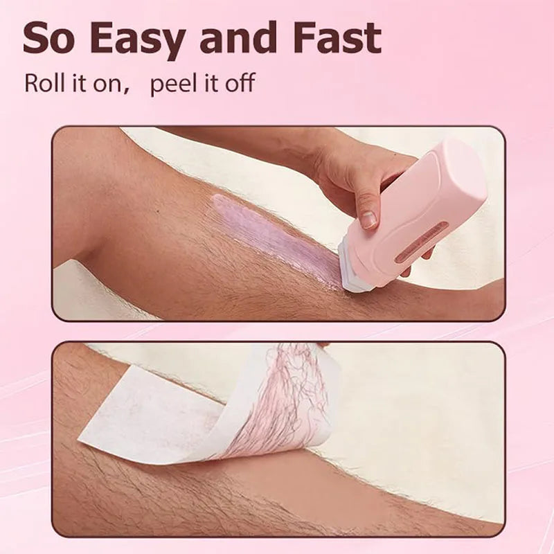Roll On Waxing Kit With Wax Cartridges And Wax Strips 3 In 1 Soft Wax Heater Kit Hair Removal Wax Wax Paper Waxing Kits Warmer Noventix