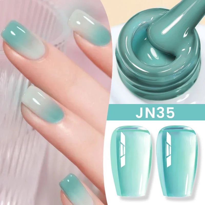 BORN PRETTY Jelly Nude Gel Nail Polish 10ml Light Pink Peach Translucent Color UV Light Cure Gel Varnish Nail Art DIY at Home Blushimmer