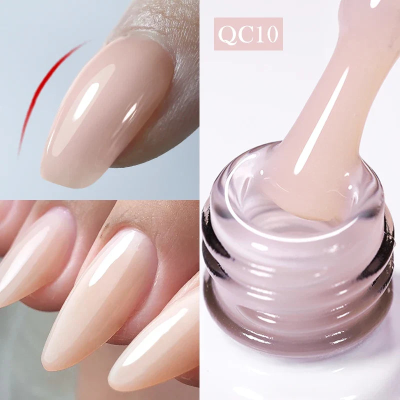BORN PRETTY Milky White Jelly Nude Gel Nail Polish 10ml White Translucent Soak Off Gel Vernis Semi Permanent Need UV Light Cure Blushimmer