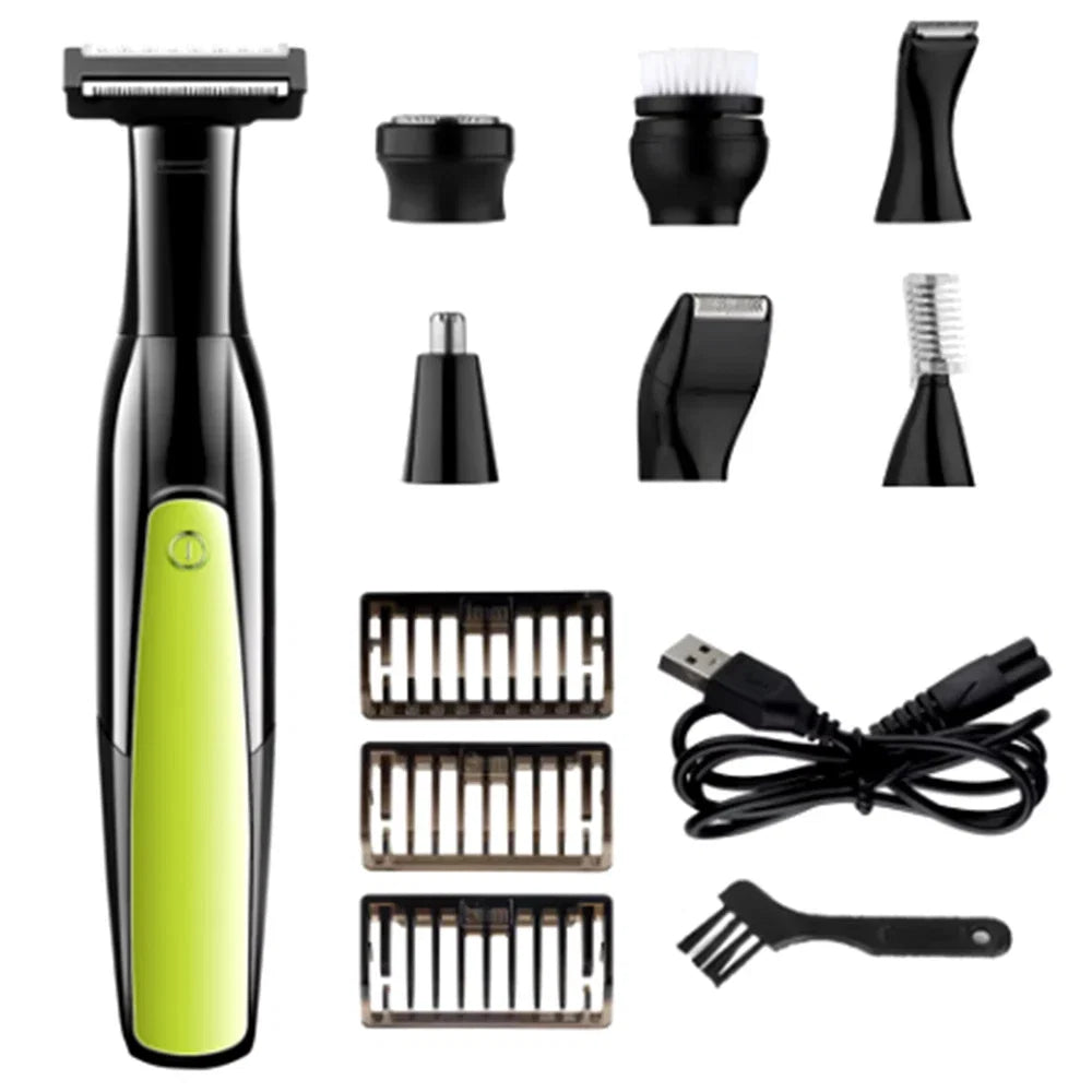 7 in 1 Shaver Men's Multifunctional Rechargeable Earbrow Nose Hair Trimmer Bikini Line Sensitive Shaver Hair Shaving Trimmer Noventix
