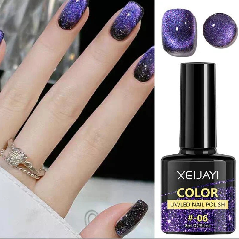XEIJAYI Pink Cat Eye Gel Nail Polish Ceramic Magnetic Gel UV Semi-permanent Enamels Varnish Nail Supplies For Professionals Gel Blushimmer
