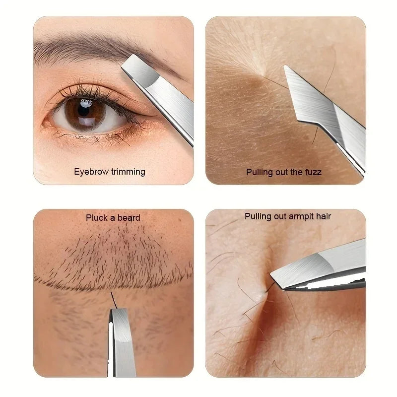 4pcs Set Professional Tweezers Set Perfect For Eyebrow Hair Removal Splinter Very Effortless and Relaxed to Remove WTN Essentials