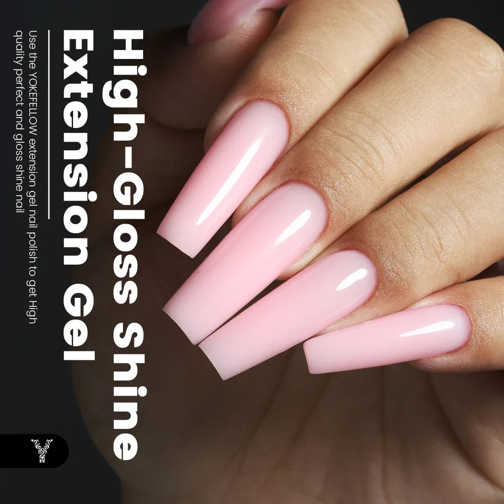 YOKEFELLOW 15g Jelly Extension Gel Nail Polish Nude Pink Clear Building Construct Extend Gel Soak Off UV LED Acrylic Gel Varnish Blushimmer