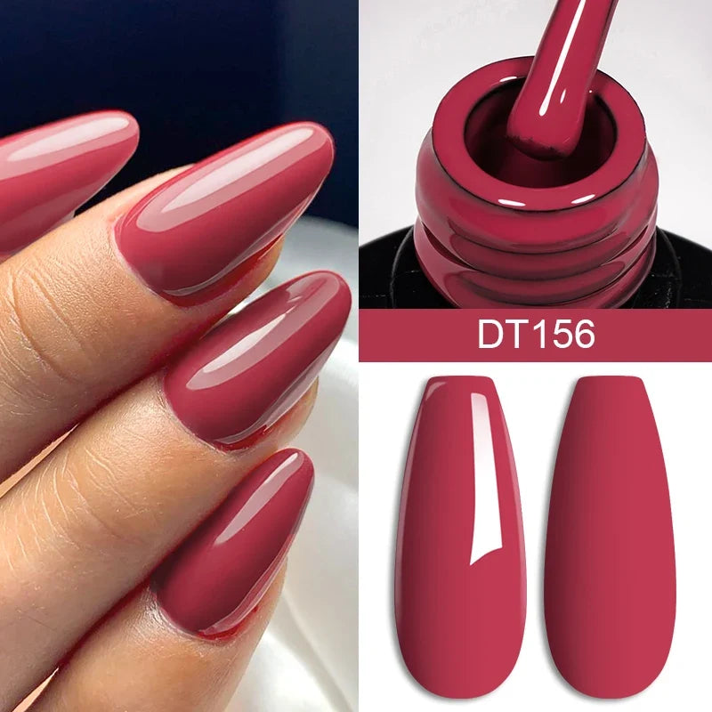 7ml Burgundy Crimson Nail Gel Polish, High Pigment, Non Streak, Long Lasting, UV LED Soak Off Nail Art Gel for Home Salon DIY Blushimmer