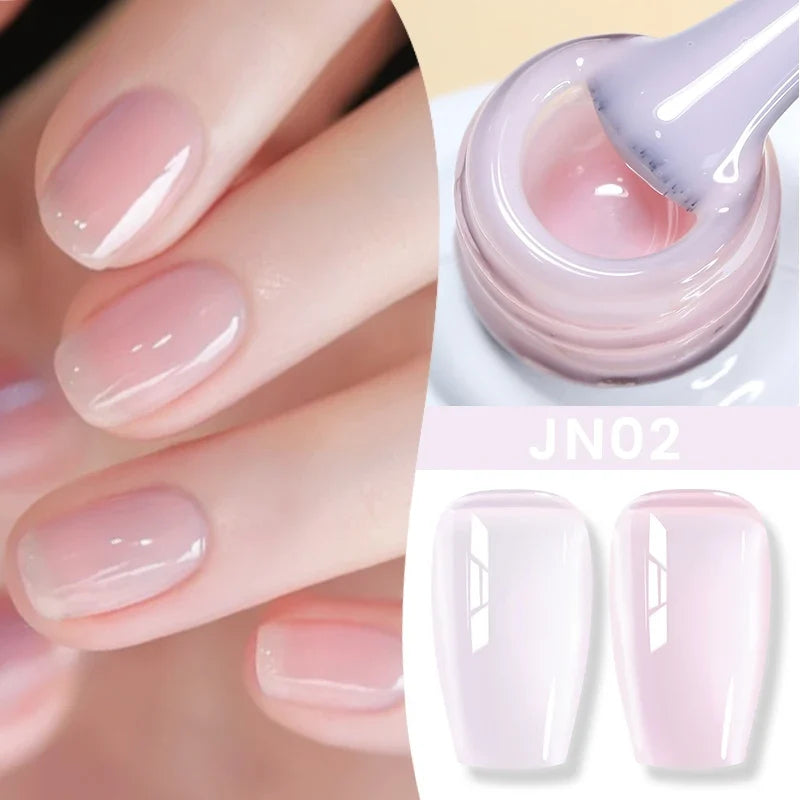 BORN PRETTY Jelly Nude Gel Nail Polish 10ml Light Pink Peach Translucent Color UV Light Cure Gel Varnish Nail Art DIY at Home Blushimmer