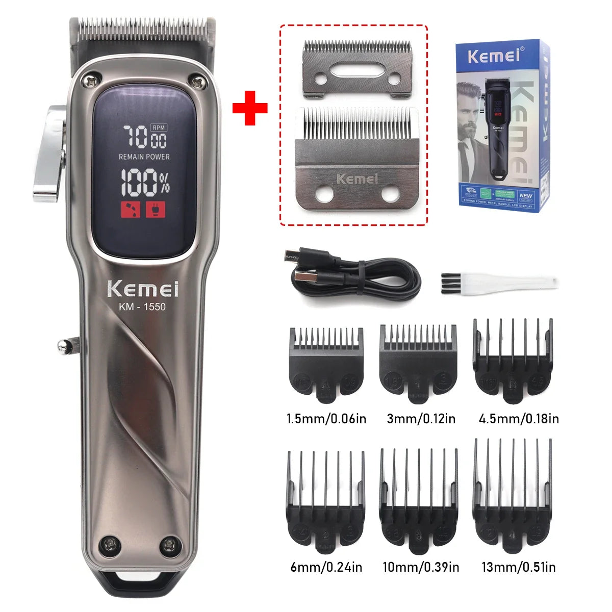 KEMEI Hair Clippers Km-1550 Km-2284 Design Hair Trimmer Professional Electric Carving Hair Salon Clipper for Commercial Clippers Noventix