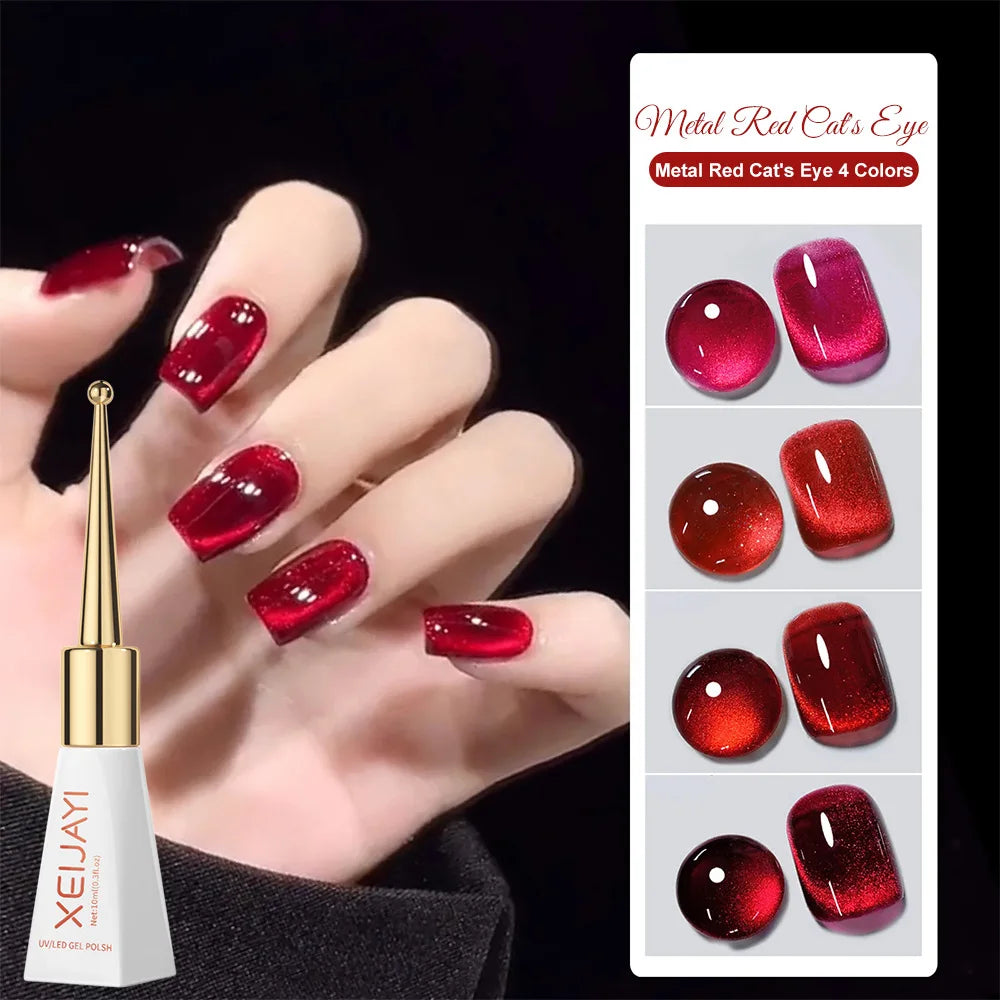 XEIJAYI Pink Cat Eye Gel Nail Polish Ceramic Magnetic Gel UV Semi-permanent Enamels Varnish Nail Supplies For Professionals Gel Blushimmer