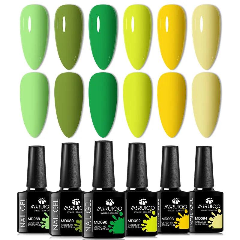 6pc Nail Gel Polish Set All-Season Ultra Pigmented Semi Permanent UV Painting Gel For Nails Salon DIY Manicure Varnish Design Blushimmer