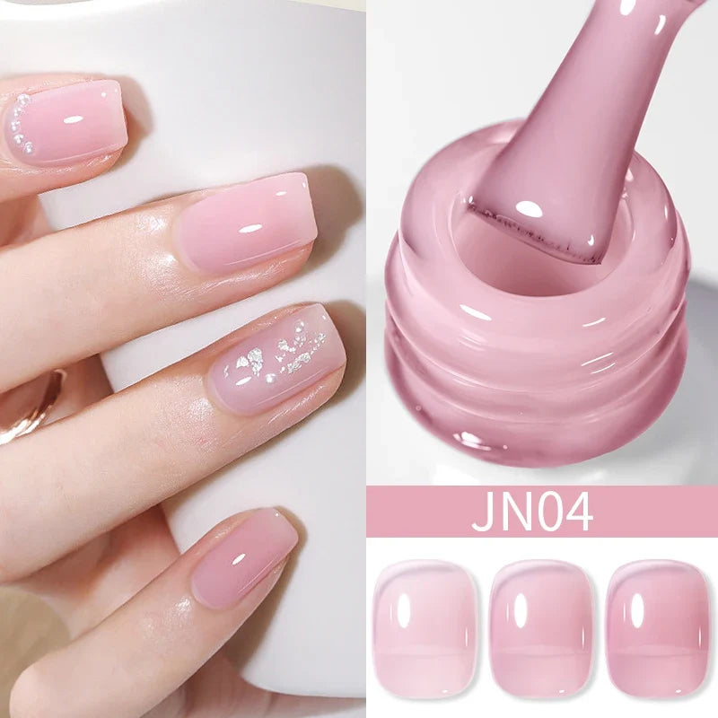 BORN PRETTY 10ml Blood Red Jelly Gel Nail Polish Halloween Nails Art Gel Polish Sheer Translucent Nail Gel for Winter Manicure Blushimmer
