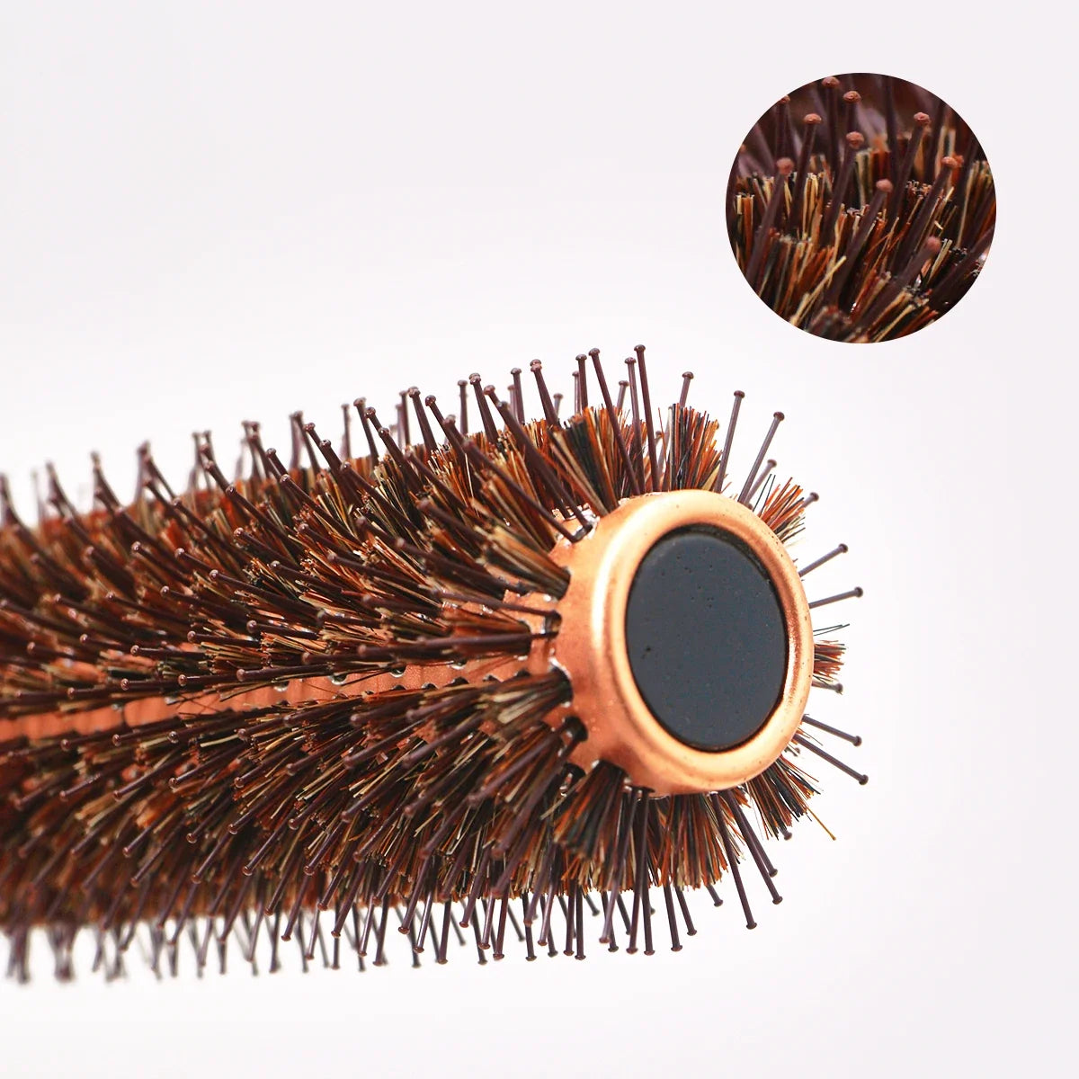 Wood Handle Boar Bristles Round Brush Hair Curly Comb Pro Hair Brush Anti Static Brush Teasing Brush Hairdresser Styling Tools Silcy Skin