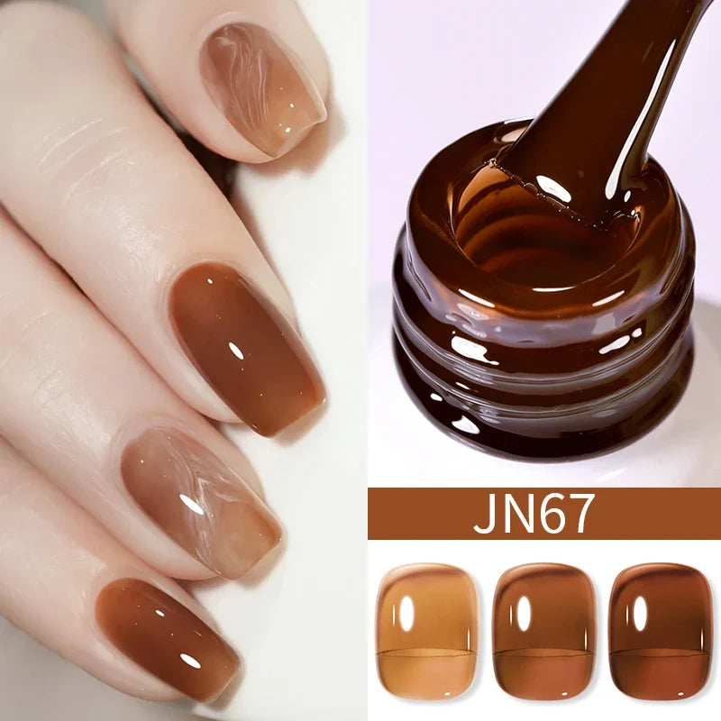 BORN PRETTY 10ml Blood Red Jelly Gel Nail Polish Halloween Nails Art Gel Polish Sheer Translucent Nail Gel for Winter Manicure Blushimmer