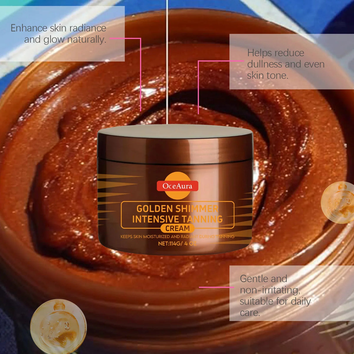 114g Tanning Accelerator Gel Lasting Self Solarium Sunless Tanner Body Face Glow Bronzer Nourishing Skin Tanning Boosting Cream Blushimmer