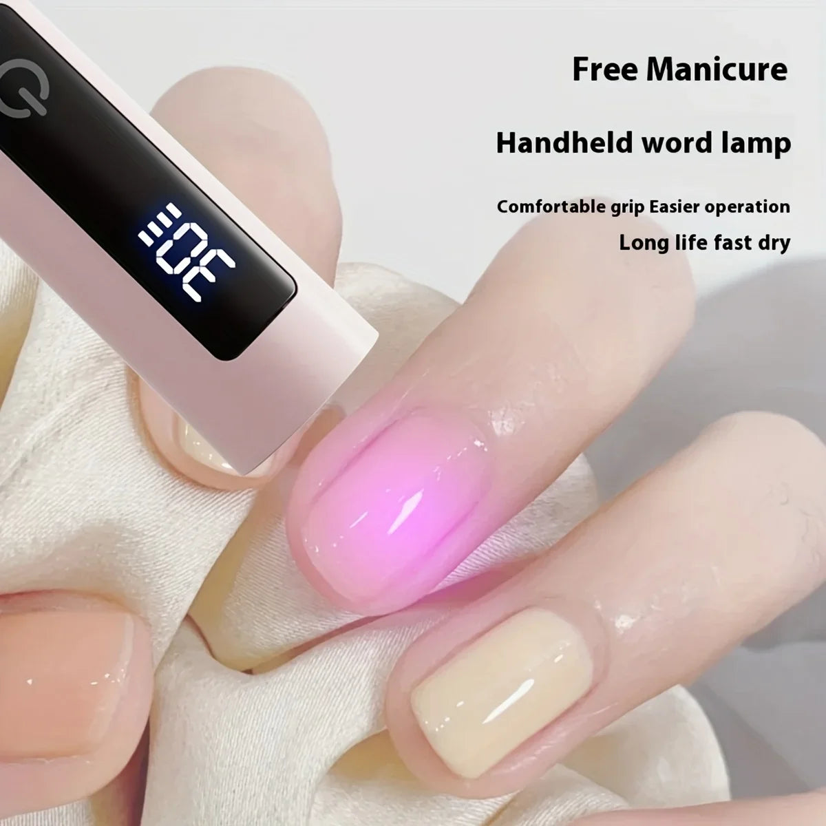 Handheld Nail Light Mini LED Nail Lamp For Gel Nails With Stand & LCD Screen Control 2 levels Adjustable For Fast Curing Blushimmer