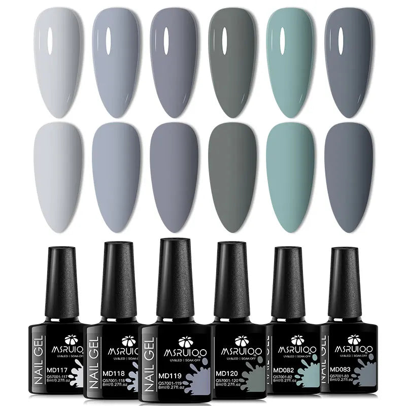 6pc Nail Gel Polish Set All-Season Ultra Pigmented Semi Permanent UV Painting Gel For Nails Salon DIY Manicure Varnish Design Blushimmer