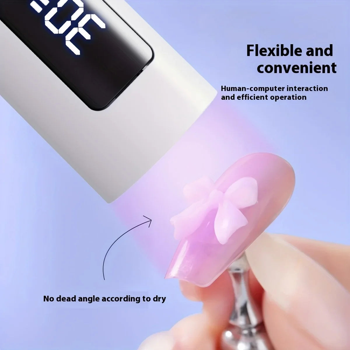Handheld Nail Light Mini LED Nail Lamp For Gel Nails With Stand & LCD Screen Control 2 levels Adjustable For Fast Curing Blushimmer