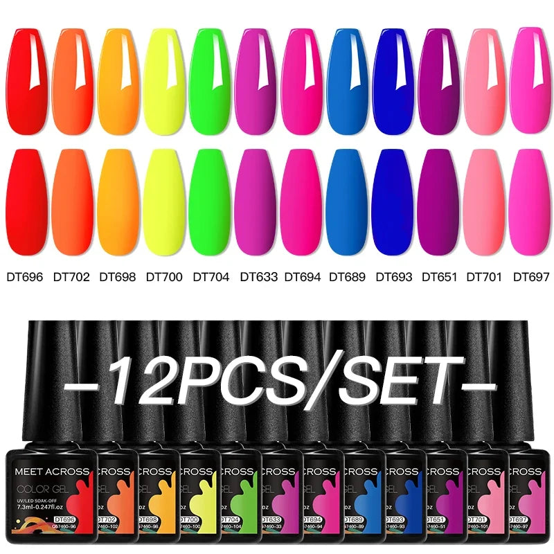 12pc All-season Nail Gel Polish Set Multicolor TPO HEMA Free Long-Lasting UV LED Nail Supplies for Women Daily & Party Wearing Blushimmer