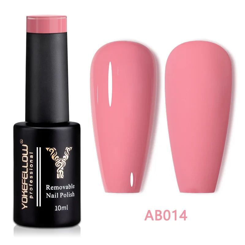 YOKEFELLOW 10ml Jelly Nude Gel Nail Polish High Quality Translucent Pink Nail Gel Varnish Soak Off UV Gel Polish Long Lasting Blushimmer