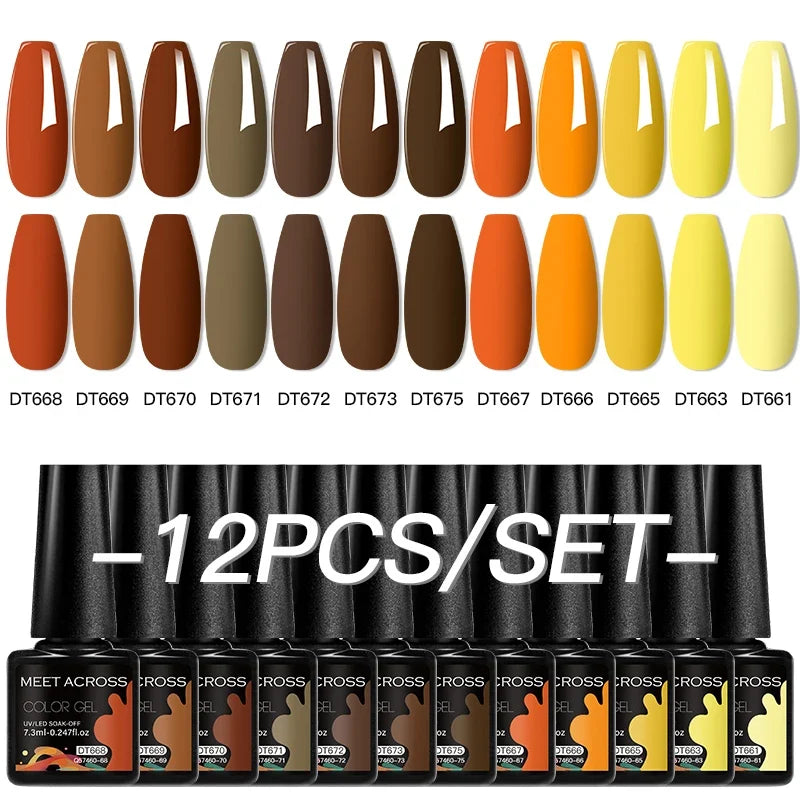 12pc All-season Nail Gel Polish Set Multicolor TPO HEMA Free Long-Lasting UV LED Nail Supplies for Women Daily & Party Wearing Blushimmer