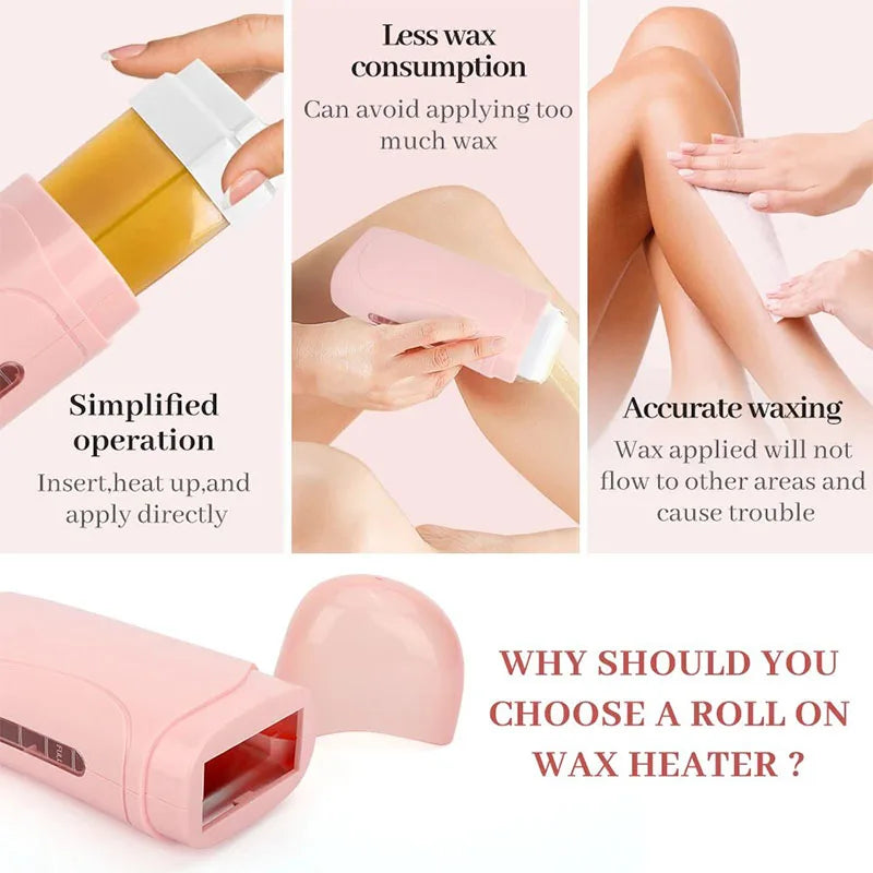 Roll On Waxing Kit With Wax Cartridges And Wax Strips 3 In 1 Soft Wax Heater Kit Hair Removal Wax Wax Paper Waxing Kits Warmer Noventix