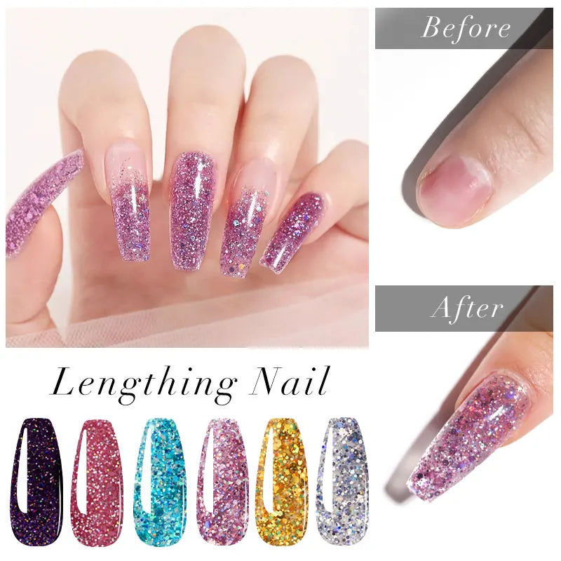 Poly Nail Gel Full Set With 6W LED Lamp Nail Set For Beginner Nail Tips Art 3D Design Decoration Extension Manicure Tools Kit Blushimmer