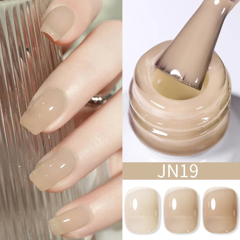 BORN PRETTY 10ml Blood Red Jelly Gel Nail Polish Halloween Nails Art Gel Polish Sheer Translucent Nail Gel for Winter Manicure Blushimmer